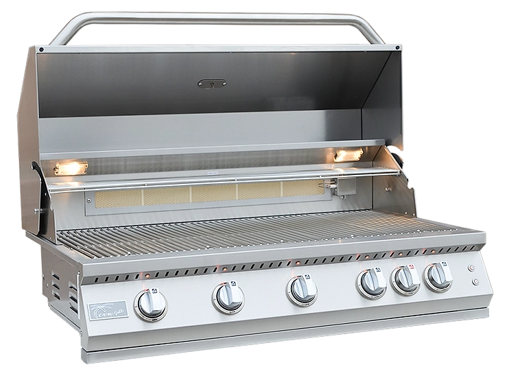 Outdoor Kitchen 40" Premium Built-In Gas Grill | 5 Burner + Rotisserie | 304 Stainless Steel