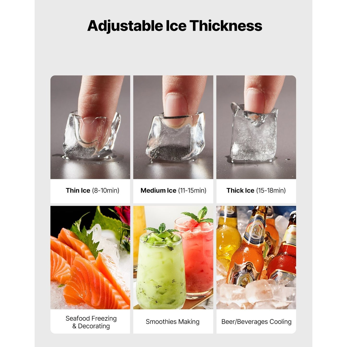 Ice Machine Stainless Steel, 800 lbs/24h Modular Ice Maker Head – 26"