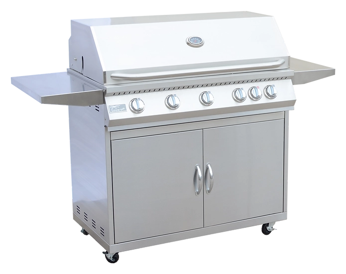 Kokomo 40" 5-Burner BBQ Grill with Cart | 304 Stainless Steel | Infrared & 72,000 BTU