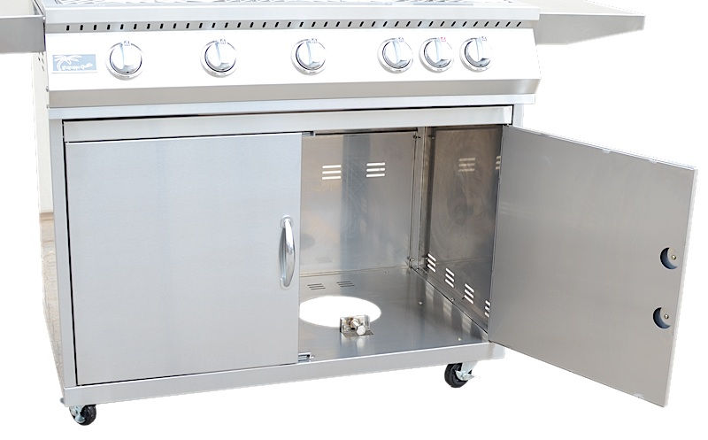 Kokomo 40" 5-Burner BBQ Grill with Cart | 304 Stainless Steel | Infrared & 72,000 BTU