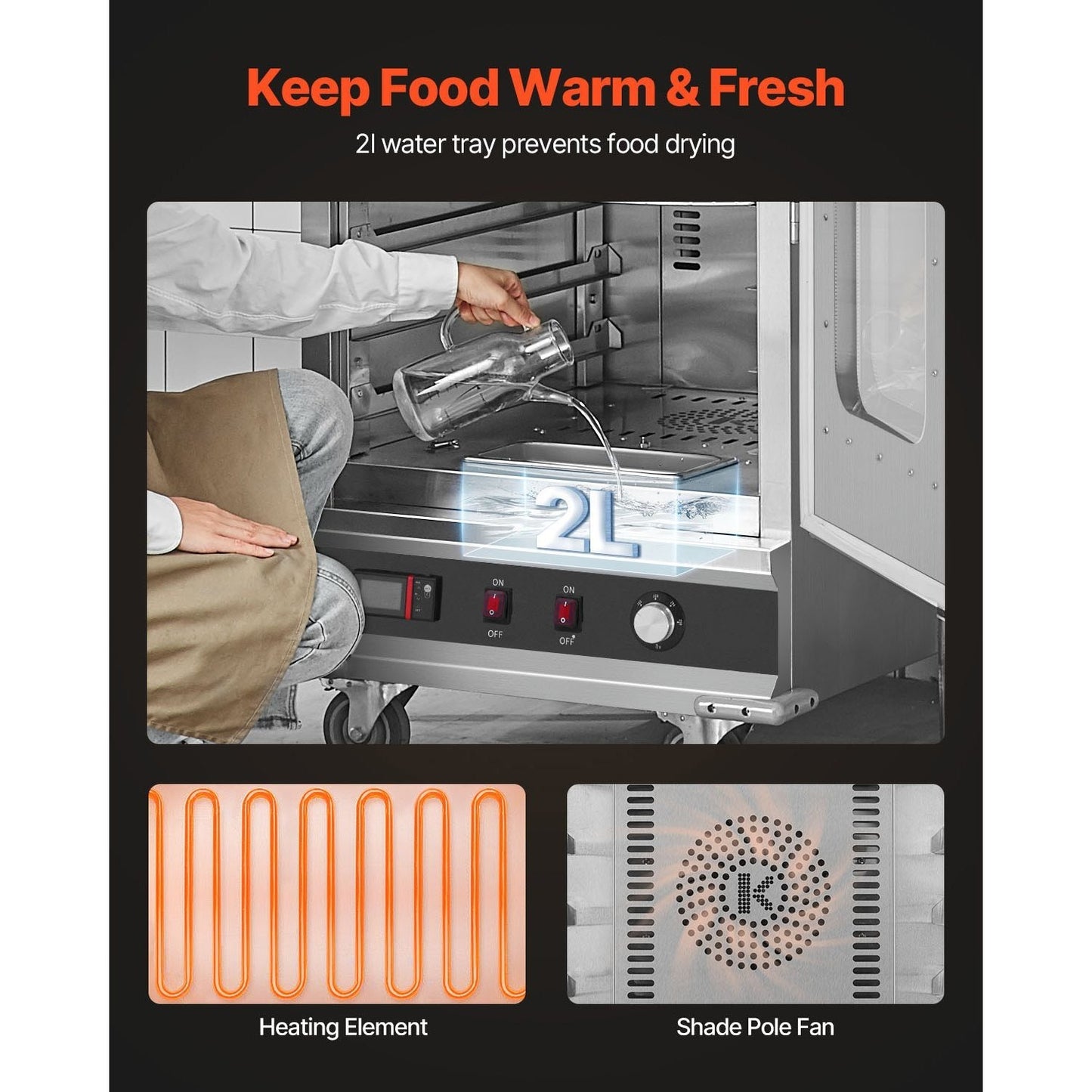 Hot Box Food Warmer – 16-Tier Concession Warming Cabinet with Water Tray