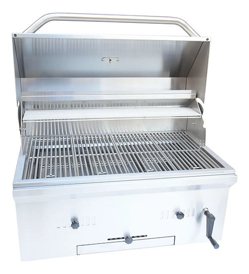Outdoor 32" Professional Built-In Charcoal Grill | 304 Stainless Steel | Lifetime Warranty