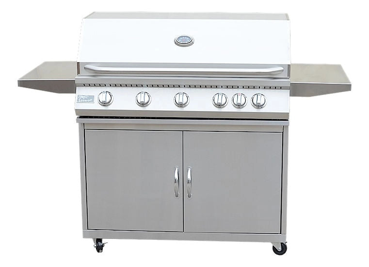 Kokomo 40" 5-Burner BBQ Grill with Cart | 304 Stainless Steel | Infrared & 72,000 BTU