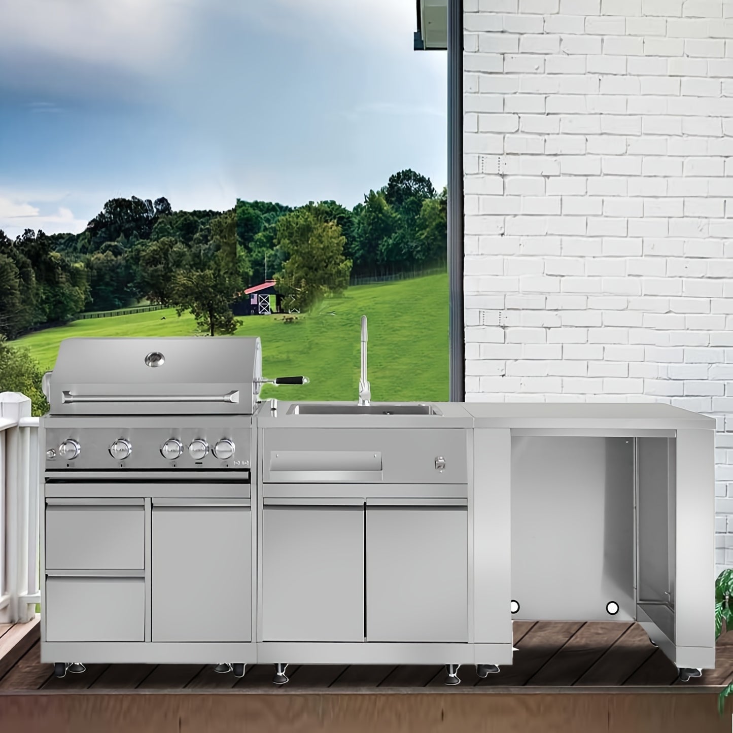 32” 5-Burner Built-In Stainless Steel Propane Grill