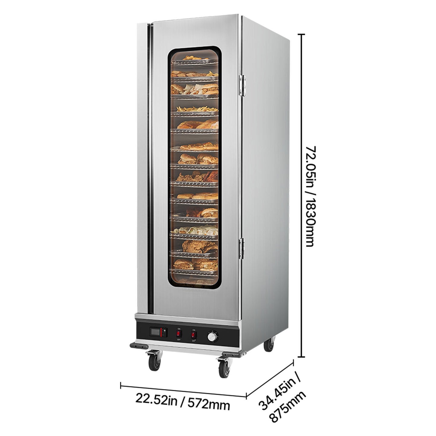 Hot Box Food Warmer – 16-Tier Concession Warming Cabinet with Water Tray