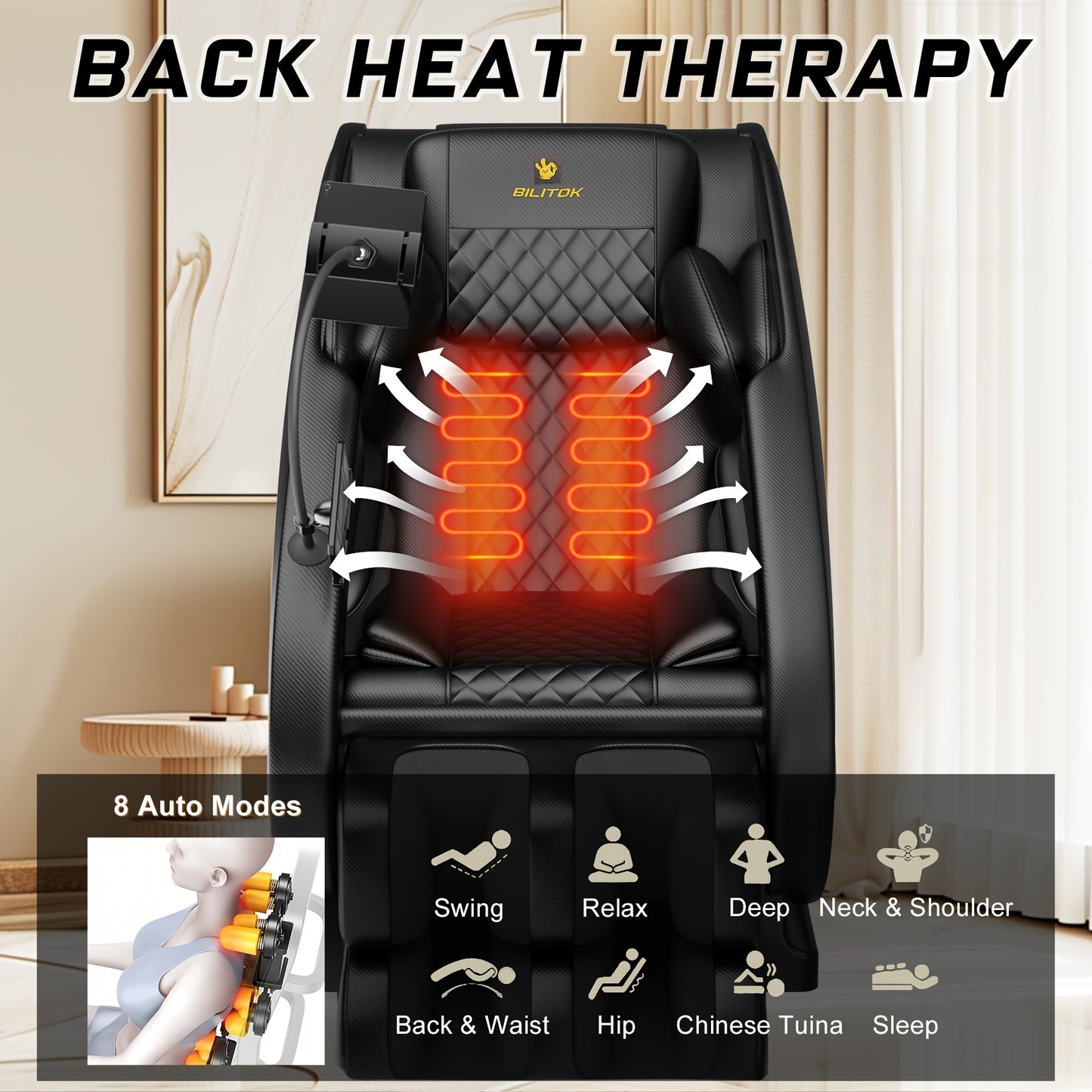 Zero Gravity Full Body Massage Chair with Heat, Airbags & Foot Roller