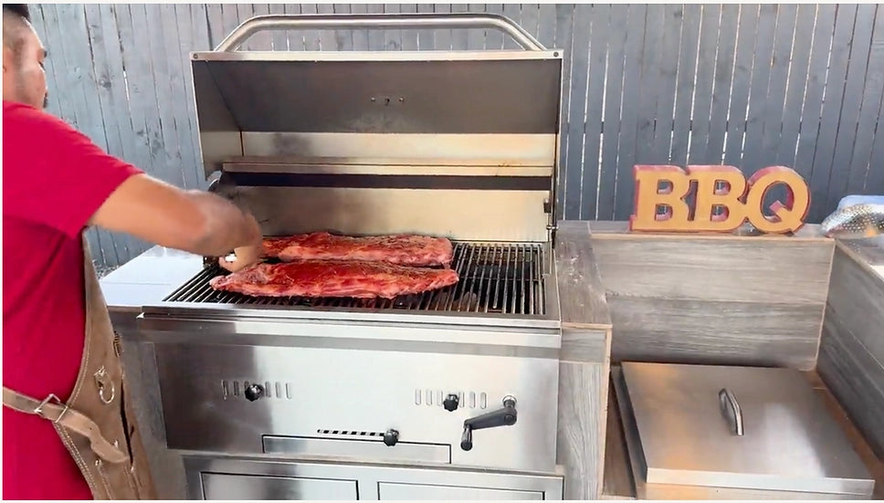 Outdoor 32" Professional Built-In Charcoal Grill | 304 Stainless Steel | Lifetime Warranty