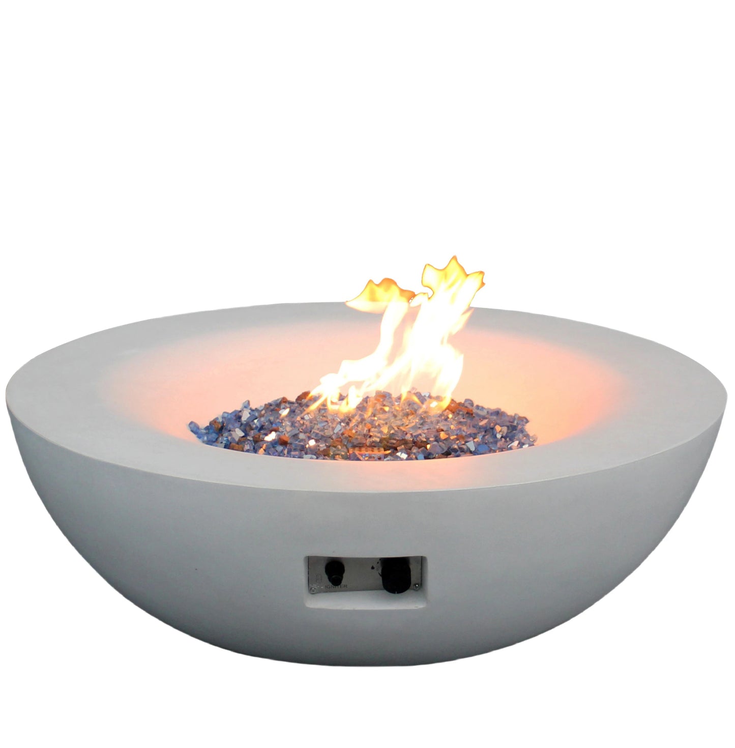 Matt White Luxury Concrete Fire Pit Bowl - Outdoor