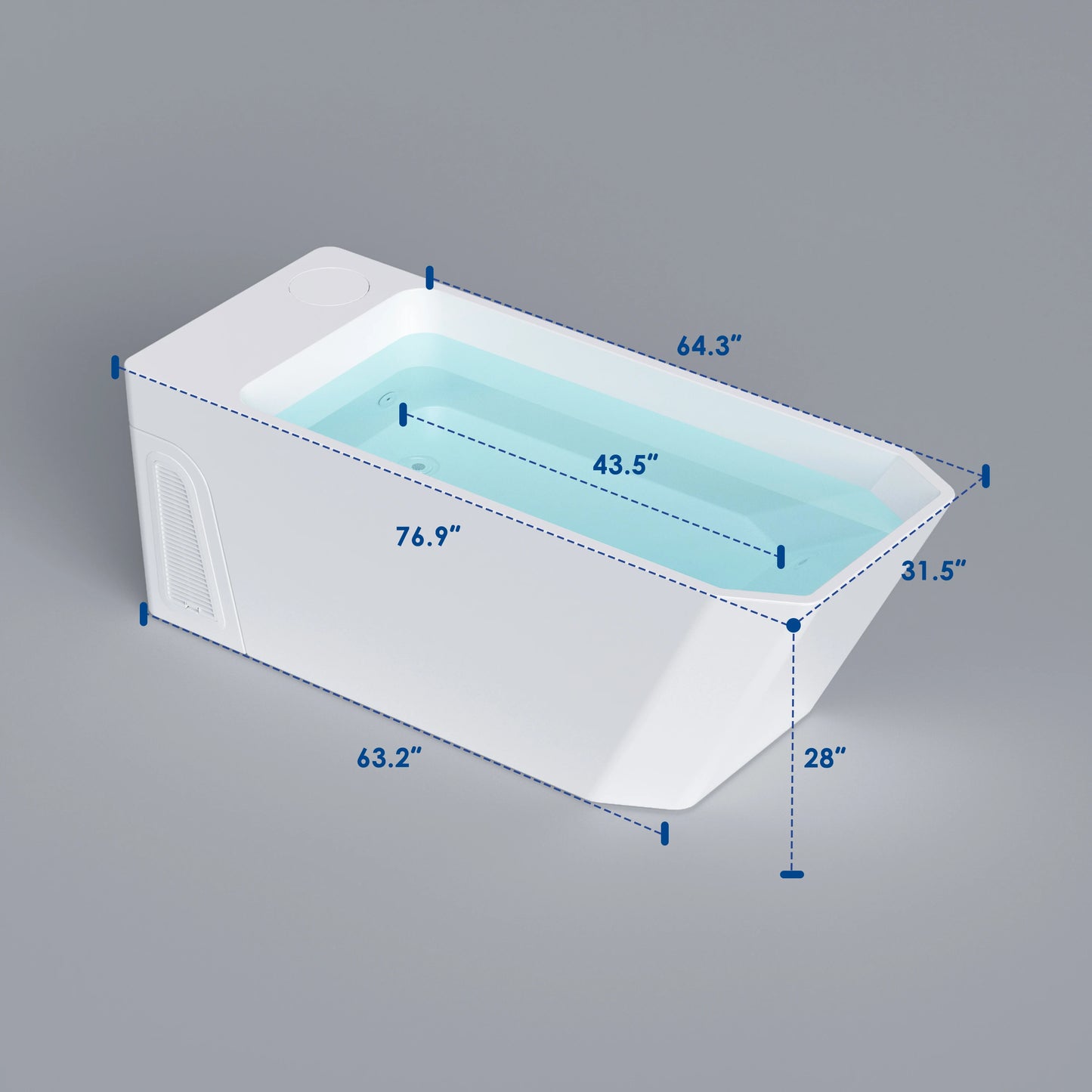 Acrylic Cold Plunge Tub with WiFi – All-in-One Ice Bath for Recovery