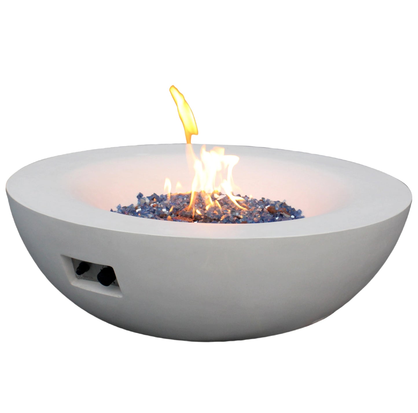 Matt White Luxury Concrete Fire Pit Bowl - Outdoor