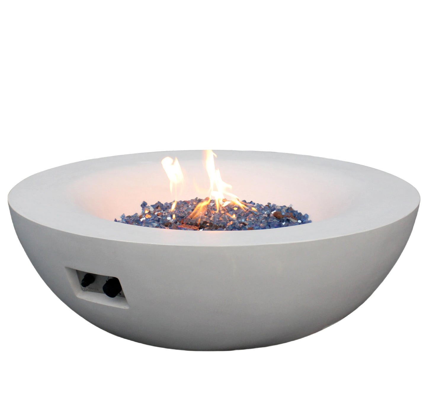Matt White Luxury Concrete Fire Pit Bowl - Outdoor