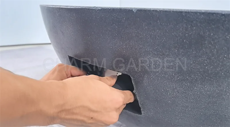 Matt Grey Luxury Concrete Fire Pit Bowl - Outdoor