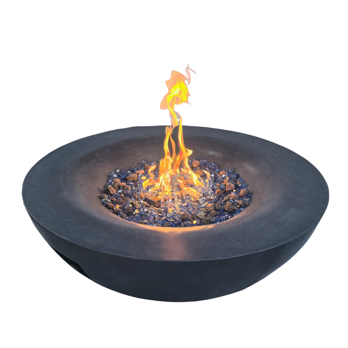 Matt Grey Luxury Concrete Fire Pit Bowl - Outdoor