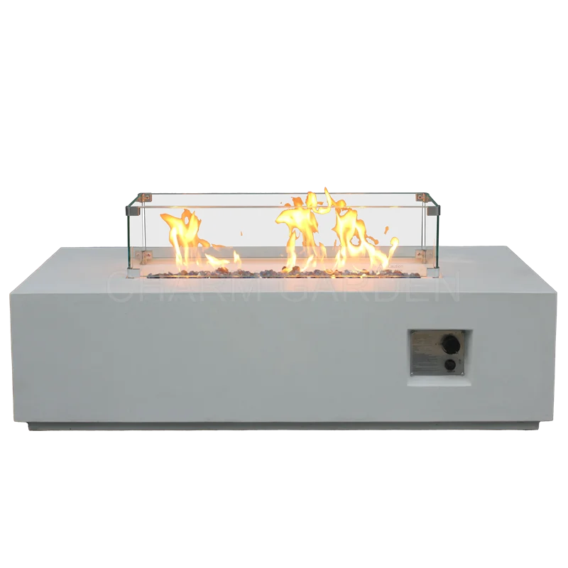 Modern Outdoor Luxury Furniture Rectangle Gas Fire Pit