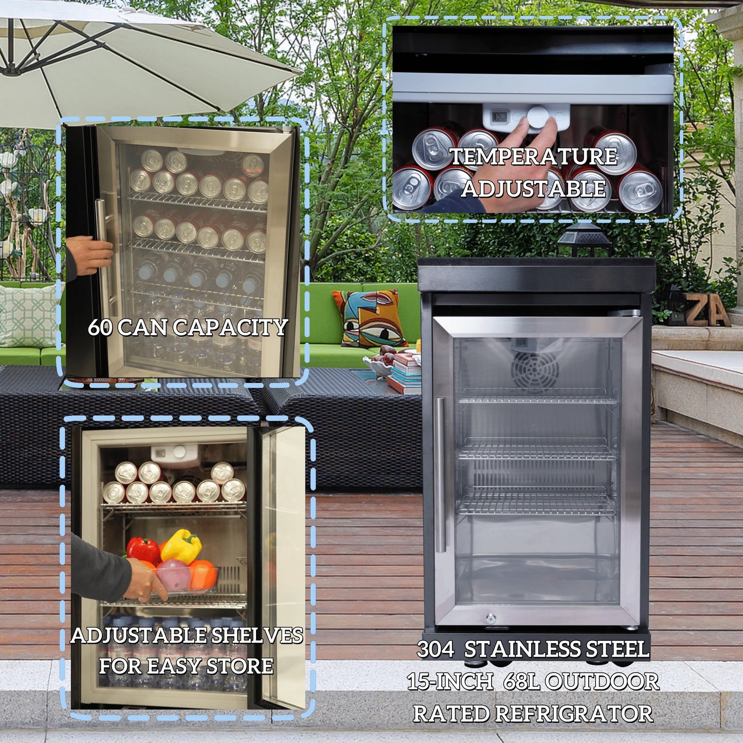 Modern Black Outdoor Kitchen Island with 4+1 Burner Gas Grill – Mobile BBQ Modular Design