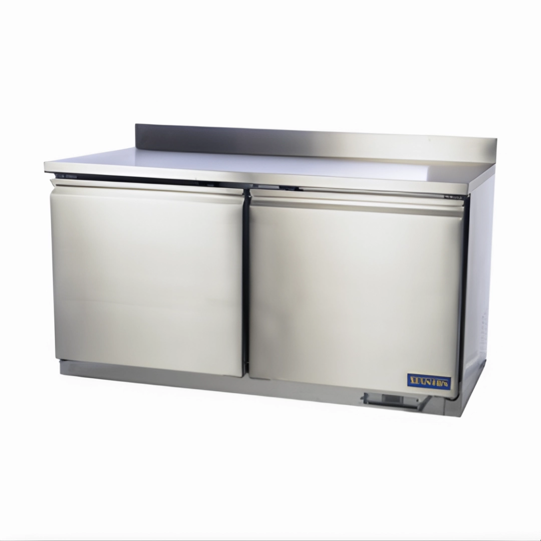 57" Commercial Worktop Refrigerator | 2-Section Stainless Steel Prep Fridge