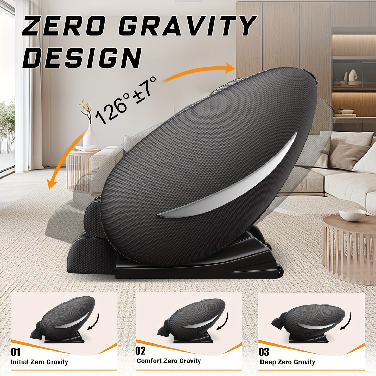 Zero Gravity Full Body Massage Chair with Heat, Airbags & Foot Roller