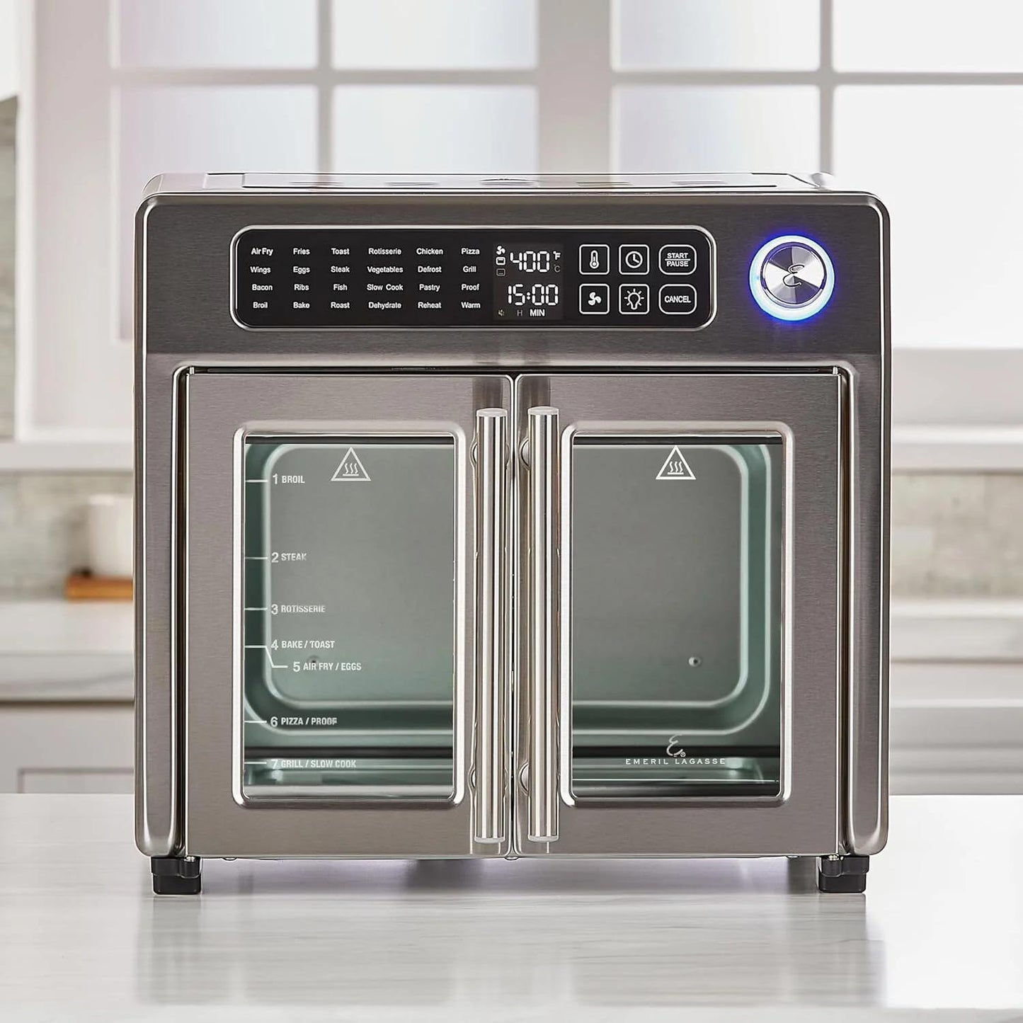 Extra Large French Door Air Fryer Toaster Oven Combo – 26QT Stainless Steel