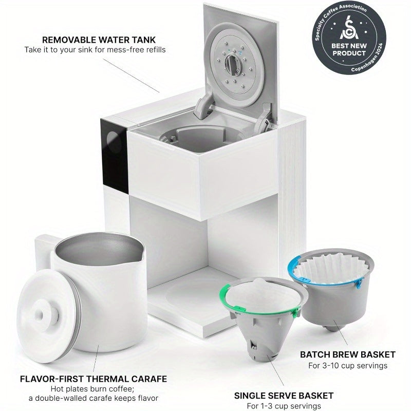 Precision Drip Coffee Maker with Thermal Carafe – 10 Cup, Matte White