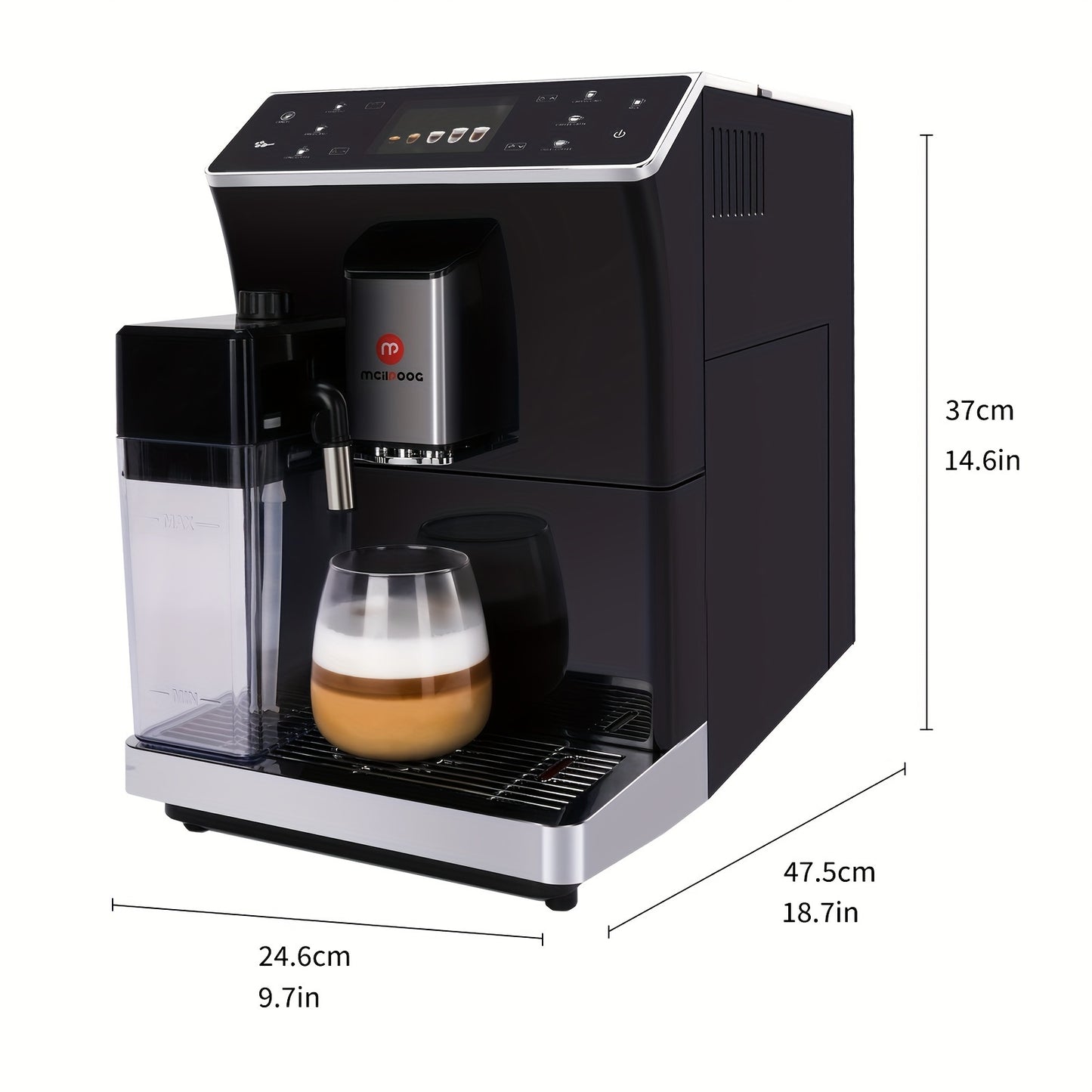 Super Automatic Espresso Machine with Grinder & Milk Frother