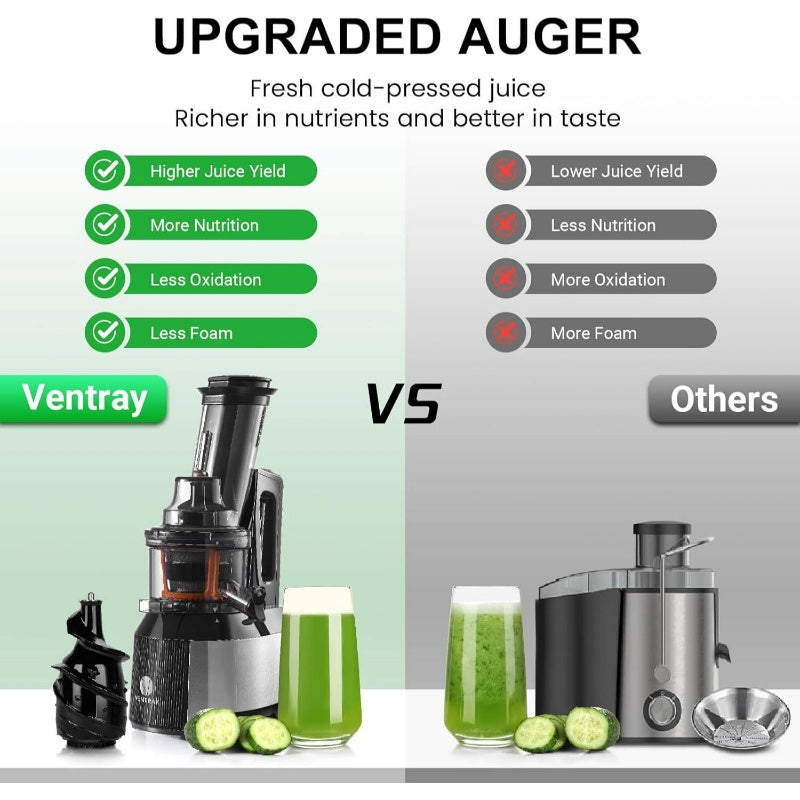 Cold Press Juicer, 240W Slow Masticating, Wide Chute, BPA-Free