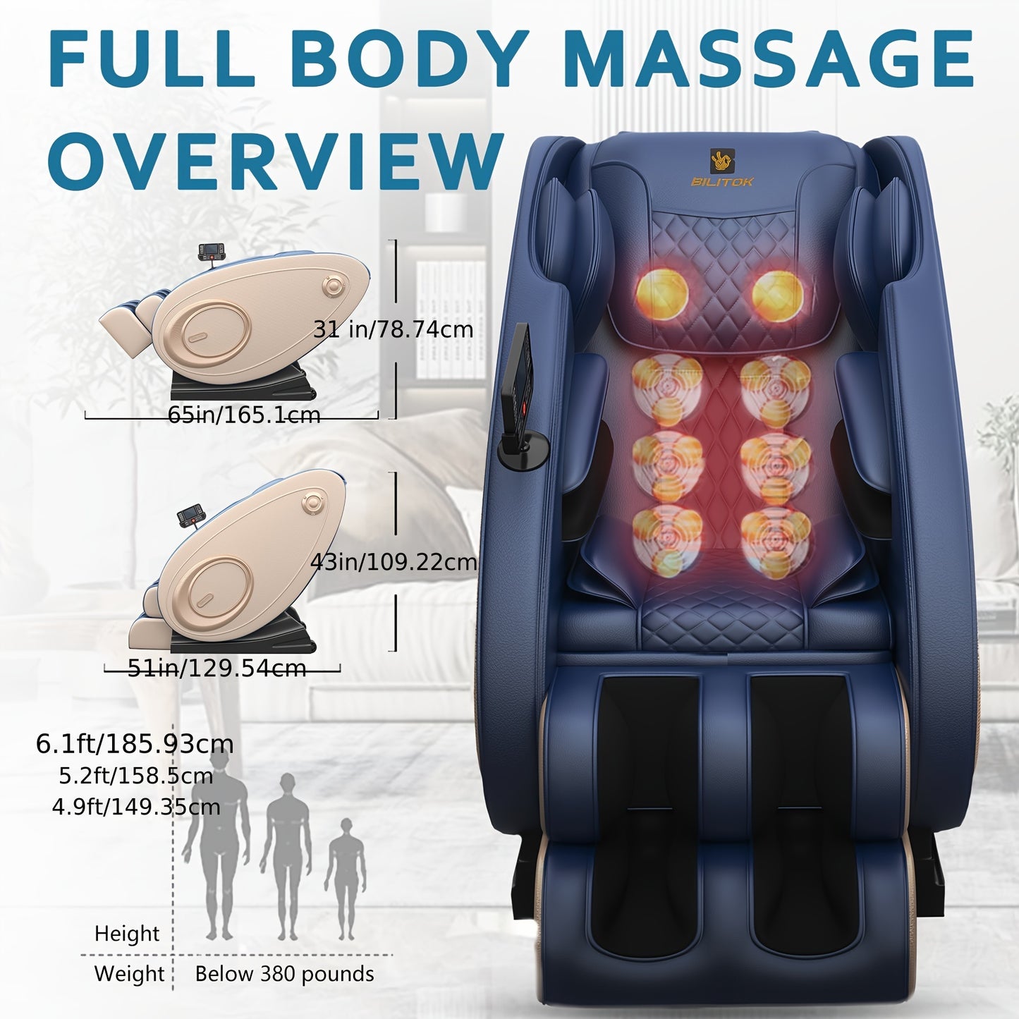 Full Body Zero Gravity Massage Chair with Heat & Airbags