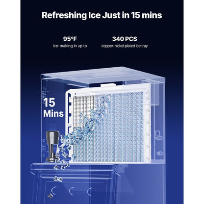 Ice Machine Stainless Steel, 800 lbs/24h Modular Ice Maker Head – 26"