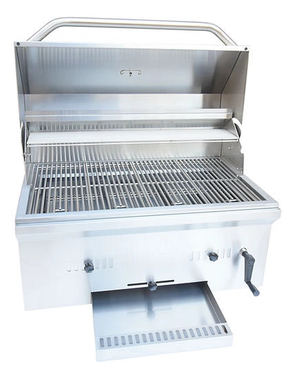 Outdoor 32" Professional Built-In Charcoal Grill | 304 Stainless Steel | Lifetime Warranty