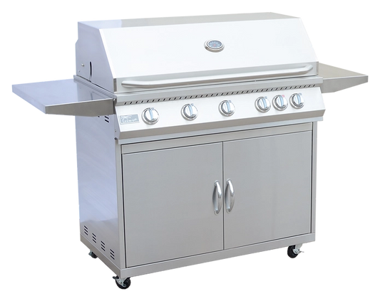 Kokomo 40" 5-Burner BBQ Grill with Cart | 304 Stainless Steel | Infrared & 72,000 BTU