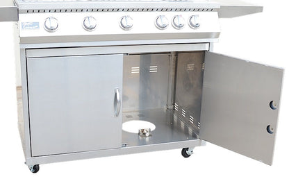 Kokomo 40" 5-Burner BBQ Grill with Cart | 304 Stainless Steel | Infrared & 72,000 BTU