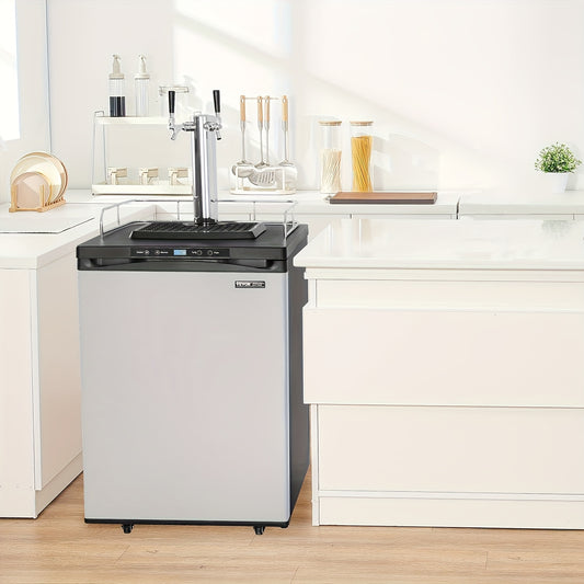Full-Size Dual Tap Kegerator with CO₂ Tank & Temperature Control