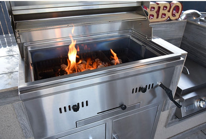 Outdoor 32" Professional Built-In Charcoal Grill | 304 Stainless Steel | Lifetime Warranty
