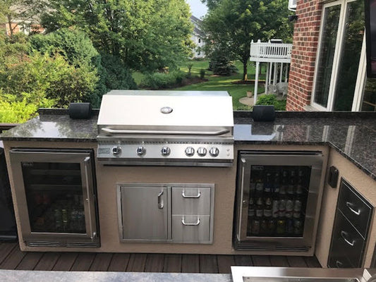 Outdoor Kitchen 40" Premium Built-In Gas Grill | 5 Burner + Rotisserie | 304 Stainless Steel