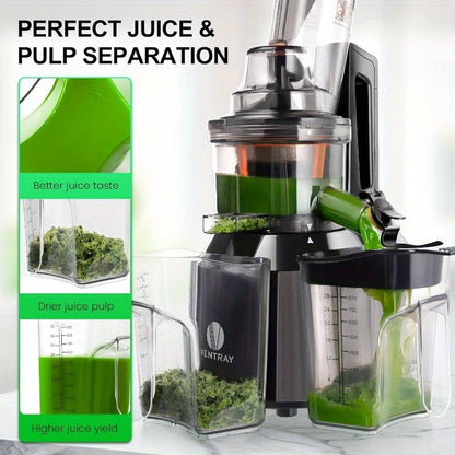 Cold Press Juicer, 240W Slow Masticating, Wide Chute, BPA-Free