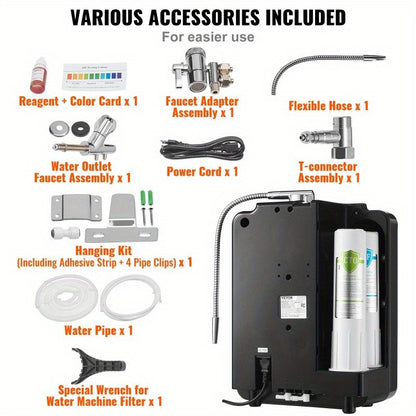 Alkaline Water Ionizer & Purifier with UV, 6-Speed pH, 10,000L Filter