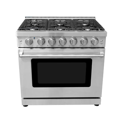 Sherbrooke 36" Professional Gas Range | 6 Burner Chrome Finish Oven