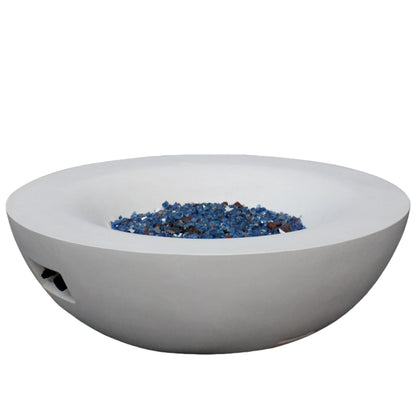 Matt White Luxury Concrete Fire Pit Bowl - Outdoor