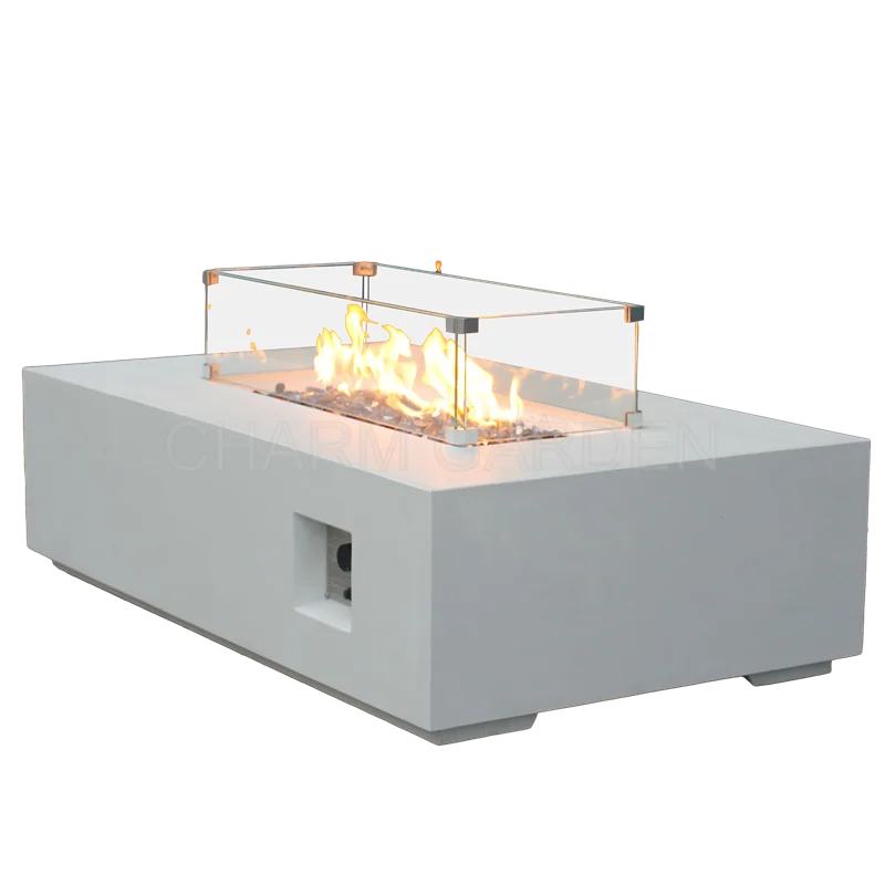 Modern Outdoor Luxury Furniture Rectangle Gas Fire Pit
