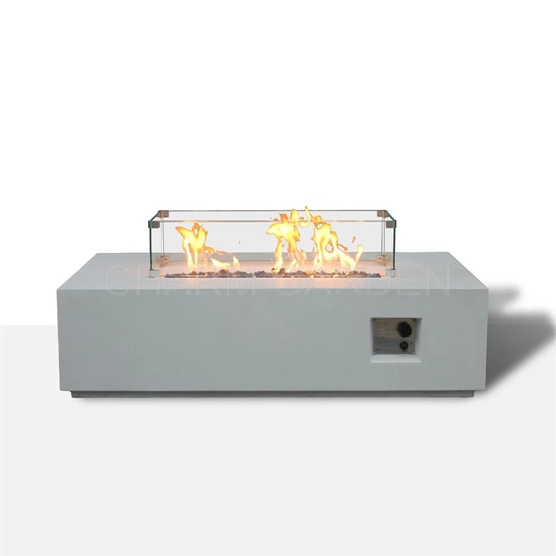 Modern Outdoor Luxury Furniture Rectangle Gas Fire Pit