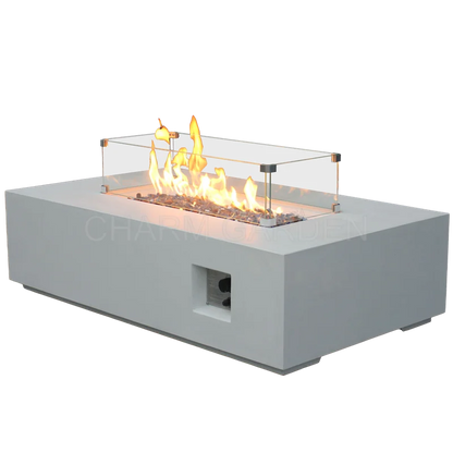 Modern Outdoor Luxury Furniture Rectangle Gas Fire Pit