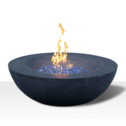 Matt Grey Luxury Concrete Fire Pit Bowl - Outdoor