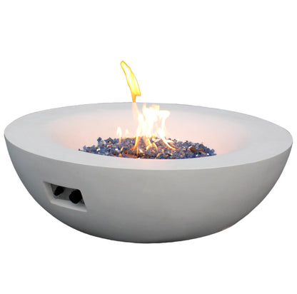 Matt White Luxury Concrete Fire Pit Bowl - Outdoor