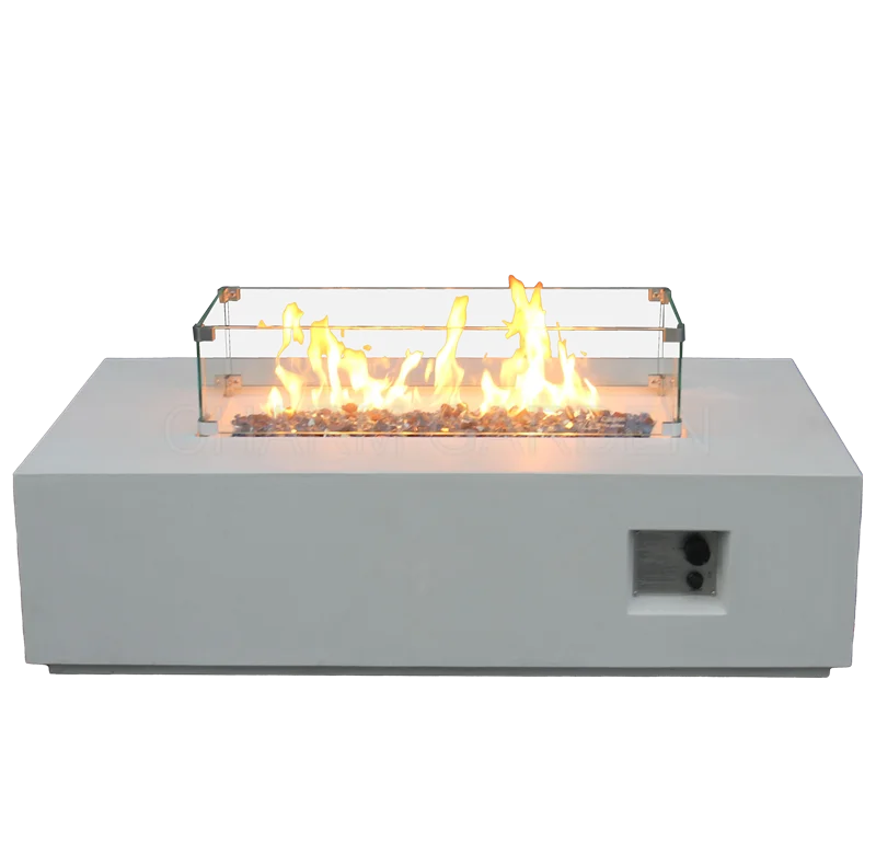 Modern Outdoor Luxury Furniture Rectangle Gas Fire Pit