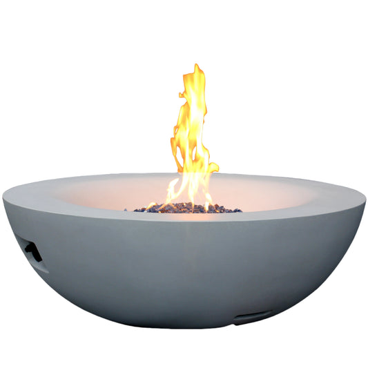 Matt White Luxury Concrete Fire Pit Bowl - Outdoor
