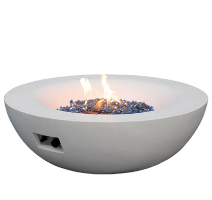 Matt White Luxury Concrete Fire Pit Bowl - Outdoor