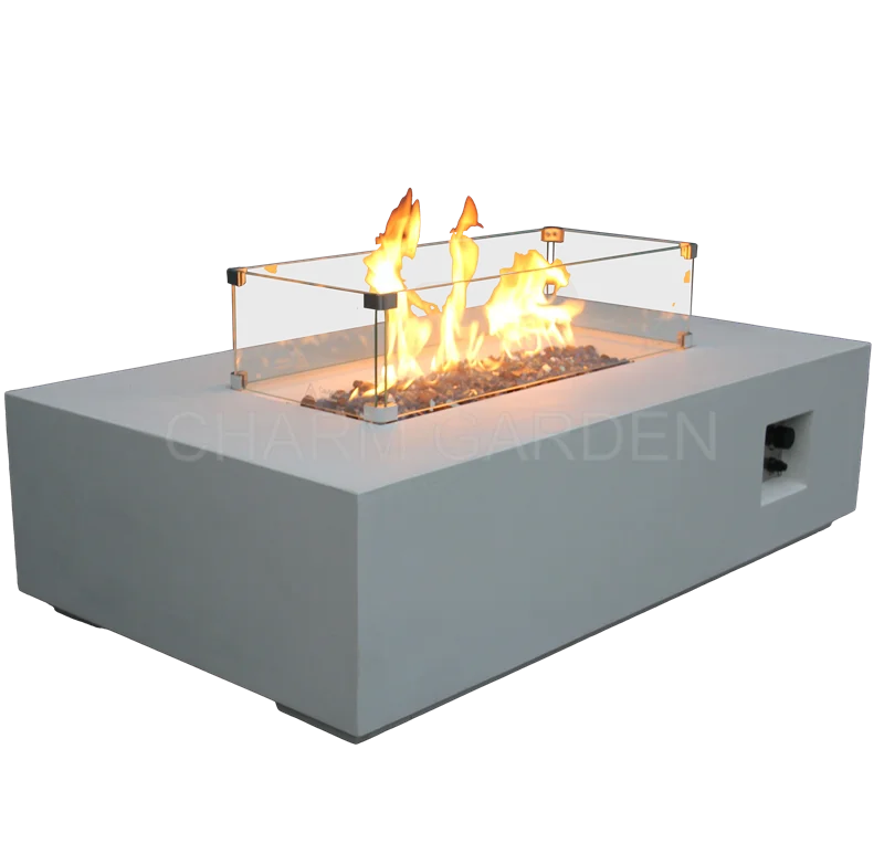 Modern Outdoor Luxury Furniture Rectangle Gas Fire Pit