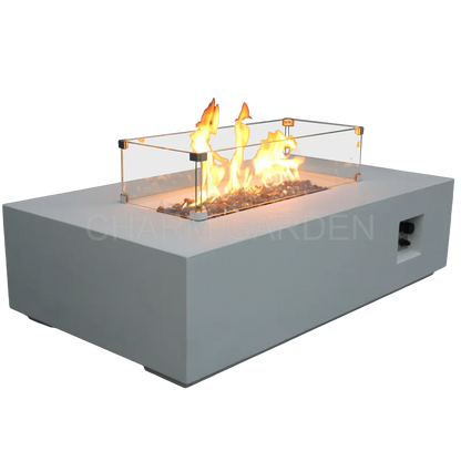 Modern Outdoor Luxury Furniture Rectangle Gas Fire Pit