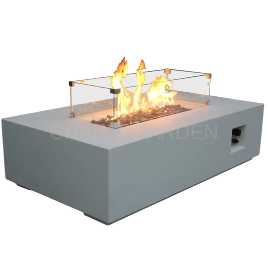 Modern Outdoor Luxury Furniture Rectangle Gas Fire Pit