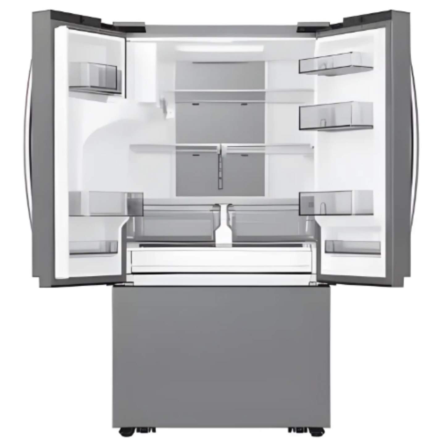 LuxChill Stainless Steel Refrigerator with Interactive Screen