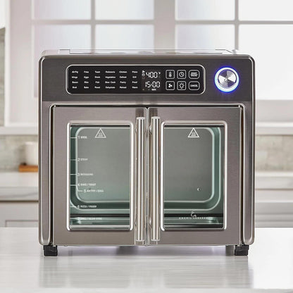 Extra Large French Door Air Fryer Toaster Oven Combo – 26QT Stainless Steel